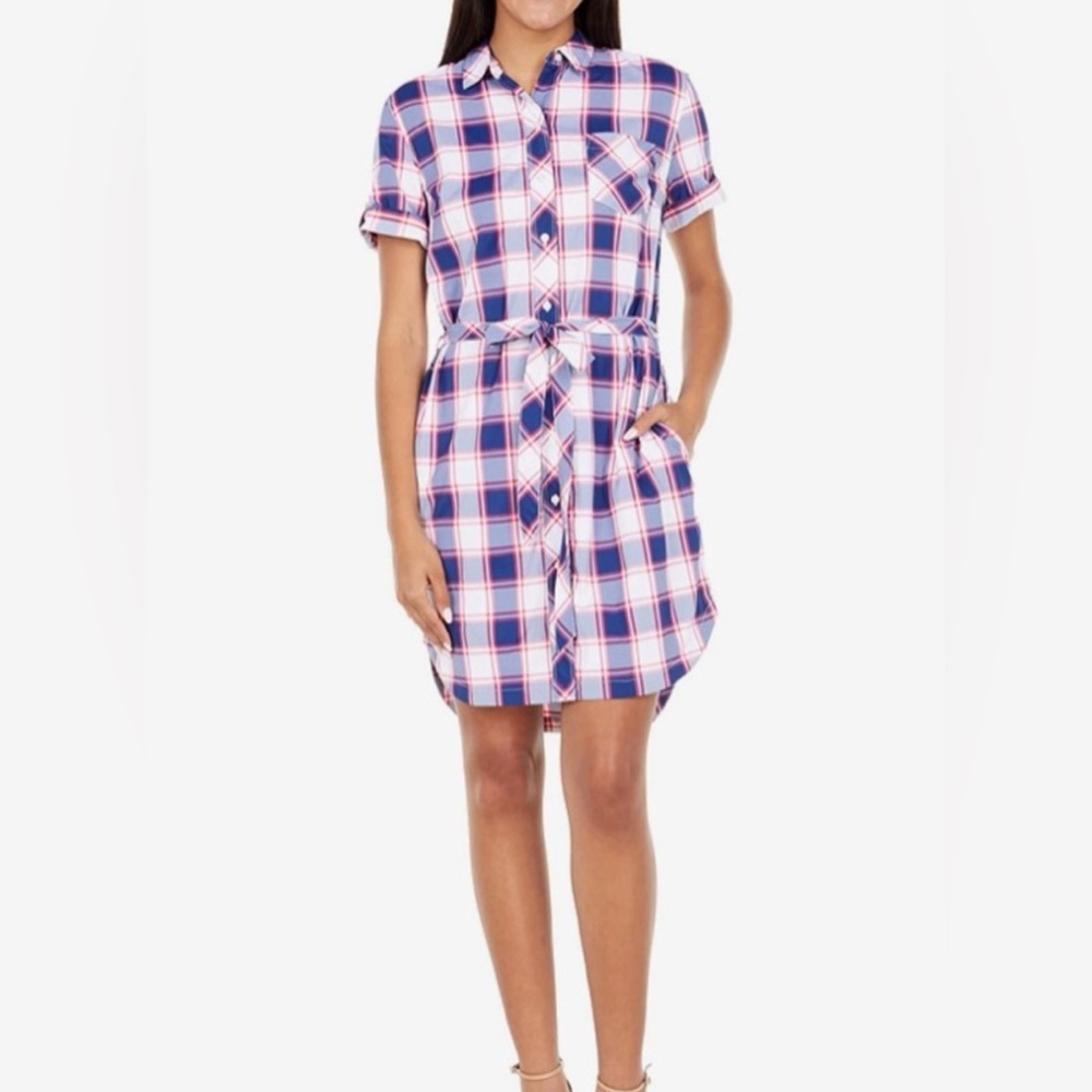 Southern Tide Intercostal Franca Plaid Shirt Dress in medium NWOT - Picture 3 of 13